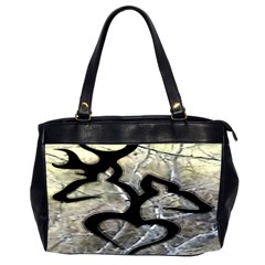 Black Love Browning Deer Camo Oversize Office Handbag (2 Sides)