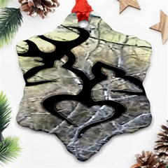 Black Love Browning Deer Camo Snowflake Ornament (two Sides)