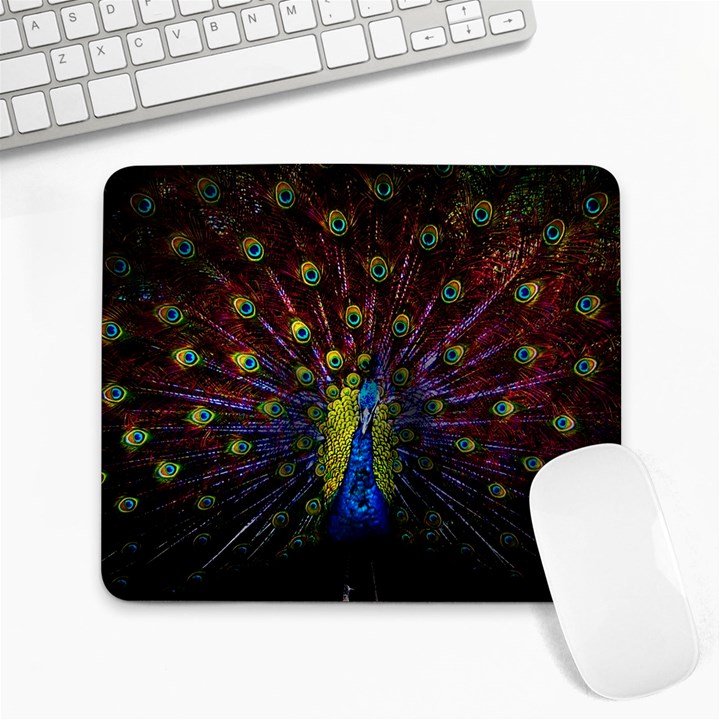 Beautiful Peacock Feather Large Mousepads