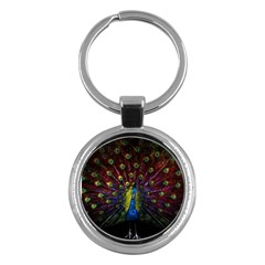 Beautiful Peacock Feather Key Chain (round) by Jancukart