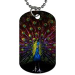 Beautiful Peacock Feather Dog Tag (One Side) Front