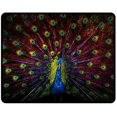 Beautiful Peacock Feather Fleece Blanket (medium) 