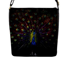 Beautiful Peacock Feather Flap Closure Messenger Bag (l) by Jancukart