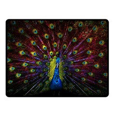 Beautiful Peacock Feather Double Sided Fleece Blanket (small) 