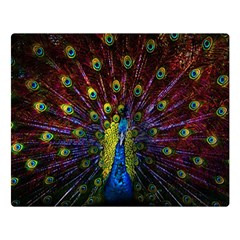 Beautiful Peacock Feather Double Sided Flano Blanket (large) 