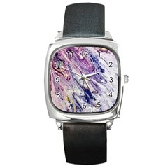 Marble Pattern Texture Square Metal Watch