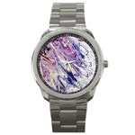 Marble Pattern Texture Sport Metal Watch Front