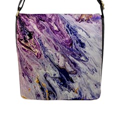 Marble Pattern Texture Flap Closure Messenger Bag (l)