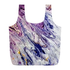 Marble Pattern Texture Full Print Recycle Bag (l)