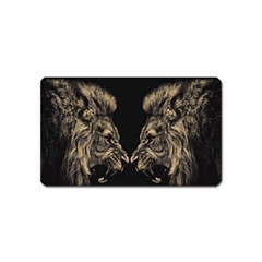 Animalsangry Male Lions Conflict Magnet (name Card)