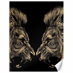 Animalsangry Male Lions Conflict Canvas 12  X 16  by Jancukart