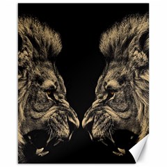 Animalsangry Male Lions Conflict Canvas 16  X 20 