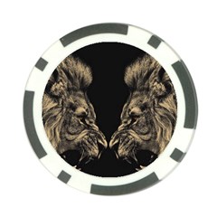 Animalsangry Male Lions Conflict Poker Chip Card Guard