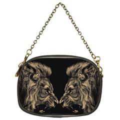 Animalsangry Male Lions Conflict Chain Purse (one Side) by Jancukart