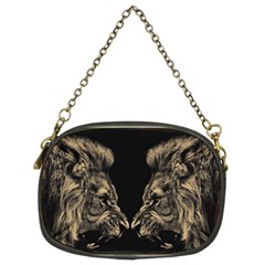 Animalsangry Male Lions Conflict Chain Purse (two Sides)