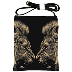 Animalsangry Male Lions Conflict Shoulder Sling Bag