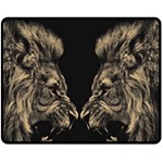 Animalsangry Male Lions Conflict Fleece Blanket (Medium)  60 x50  Blanket Front