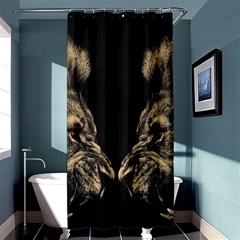 Animalsangry Male Lions Conflict Shower Curtain 36  X 72  (stall) 