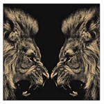 Animalsangry Male Lions Conflict Square Satin Scarf (36  x 36 ) Front