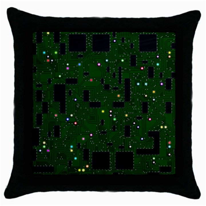 Board conductors circuits Throw Pillow Case (Black)