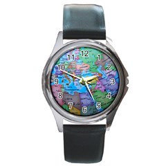 Globe World Map Maps Europe Round Metal Watch