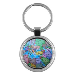 Globe World Map Maps Europe Key Chain (round) by Jancukart