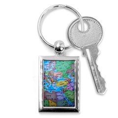 Globe World Map Maps Europe Key Chain (rectangle)