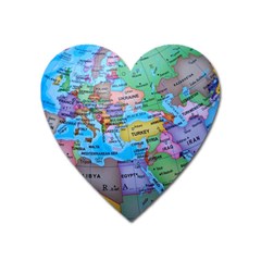 Globe World Map Maps Europe Heart Magnet