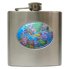 Globe World Map Maps Europe Hip Flask (6 Oz) by Jancukart