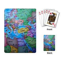 Globe World Map Maps Europe Playing Cards Single Design (rectangle) by Jancukart