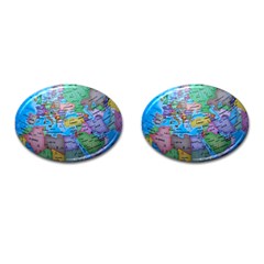 Globe World Map Maps Europe Cufflinks (oval) by Jancukart