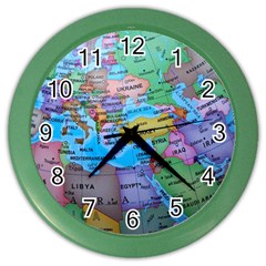 Globe World Map Maps Europe Color Wall Clock by Jancukart