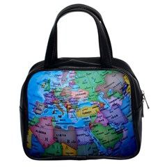 Globe World Map Maps Europe Classic Handbag (two Sides) by Jancukart