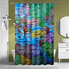 Globe World Map Maps Europe Shower Curtain 48  X 72  (small) 