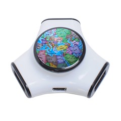 Globe World Map Maps Europe 3-port Usb Hub