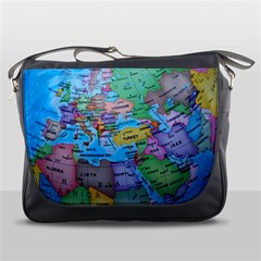 Globe World Map Maps Europe Messenger Bag