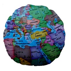 Globe World Map Maps Europe Large 18  Premium Round Cushions