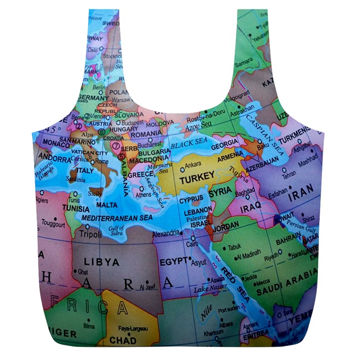 Globe world map maps europe Full Print Recycle Bag (XL)