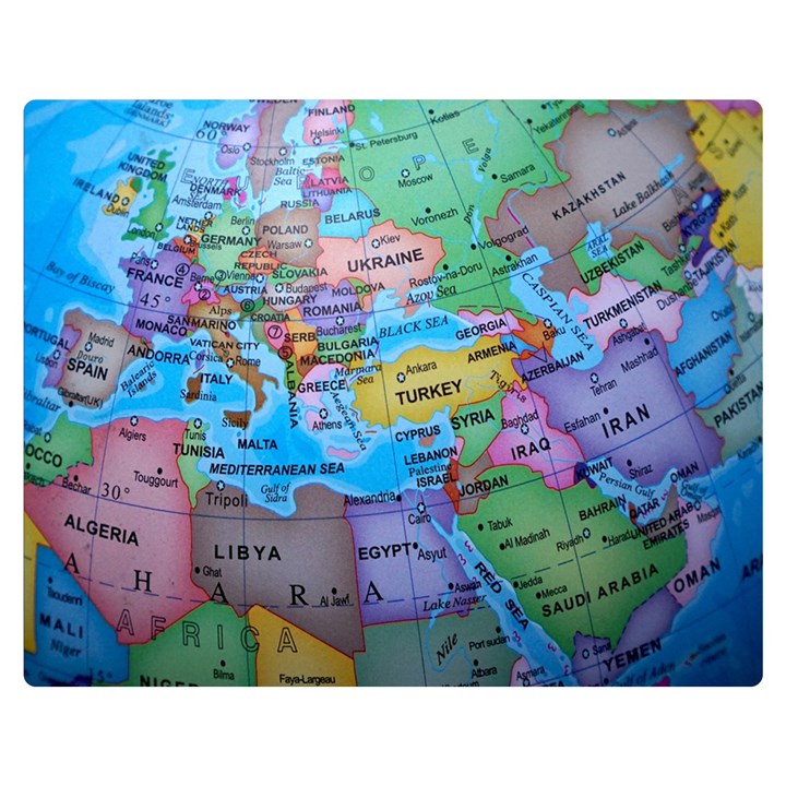 Globe world map maps europe Double Sided Flano Blanket (Medium) 