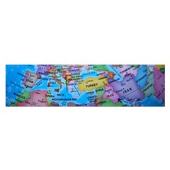 Globe World Map Maps Europe Oblong Satin Scarf (16  X 60 )