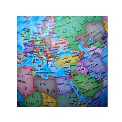 Globe World Map Maps Europe Square Satin Scarf (30  X 30 )