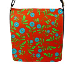 Background-texture-seamless-flowers Flap Closure Messenger Bag (l) by Jancukart