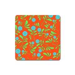 Background-texture-seamless-flowers Square Magnet