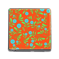 Background-texture-seamless-flowers Memory Card Reader (square 5 Slot)