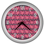 Background-pattern-structure Wall Clock (Silver) Front