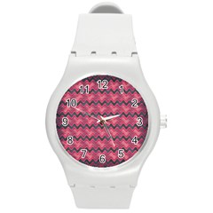 Background-pattern-structure Round Plastic Sport Watch (m)