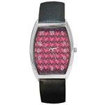 Background-pattern-structure Barrel Style Metal Watch Front