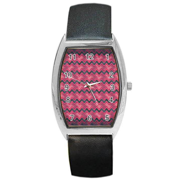 Background-pattern-structure Barrel Style Metal Watch