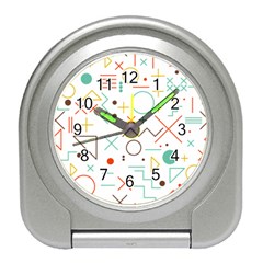 Mathematics Geometry Geometric Shape Euclidean Pattern Travel Alarm Clock by Sapixe