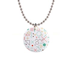 Mathematics Geometry Geometric Shape Euclidean Pattern 1  Button Necklace by Sapixe